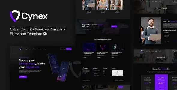 Cynex – Cyber Security Services Company Elementor Template Kit